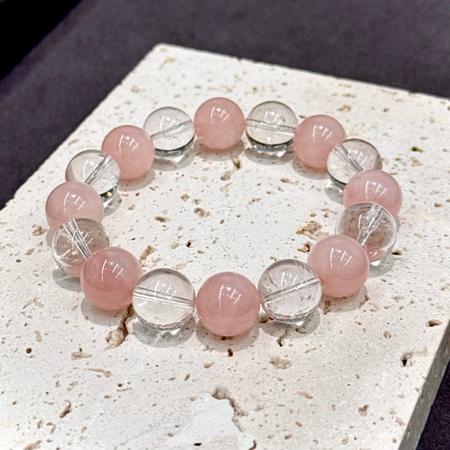 Rose Quartz, Clear Quartz Bracelet - Pure Love · Harmony & Clarity