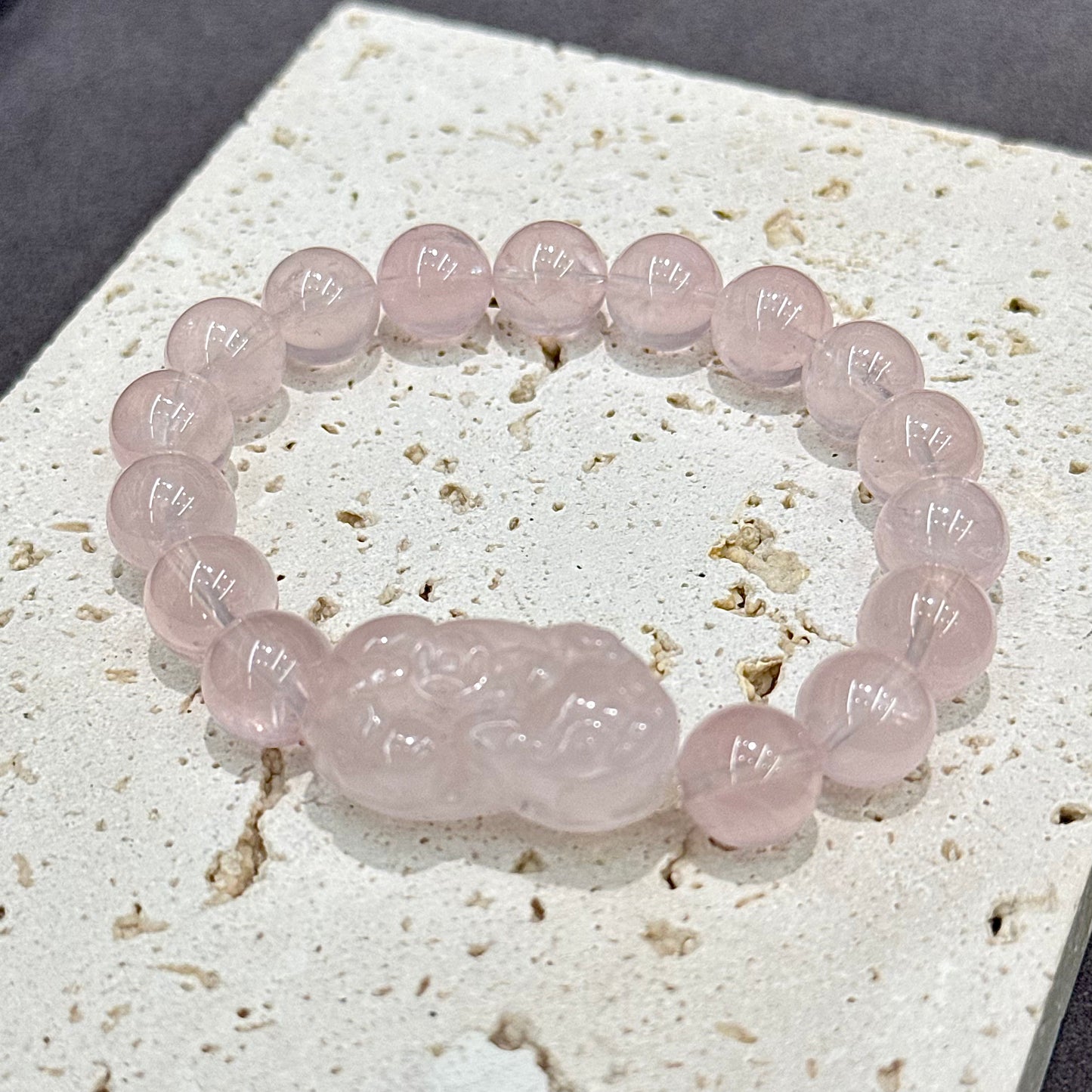 Rose Quartz Pixiu Bracelet - Love & Fortune