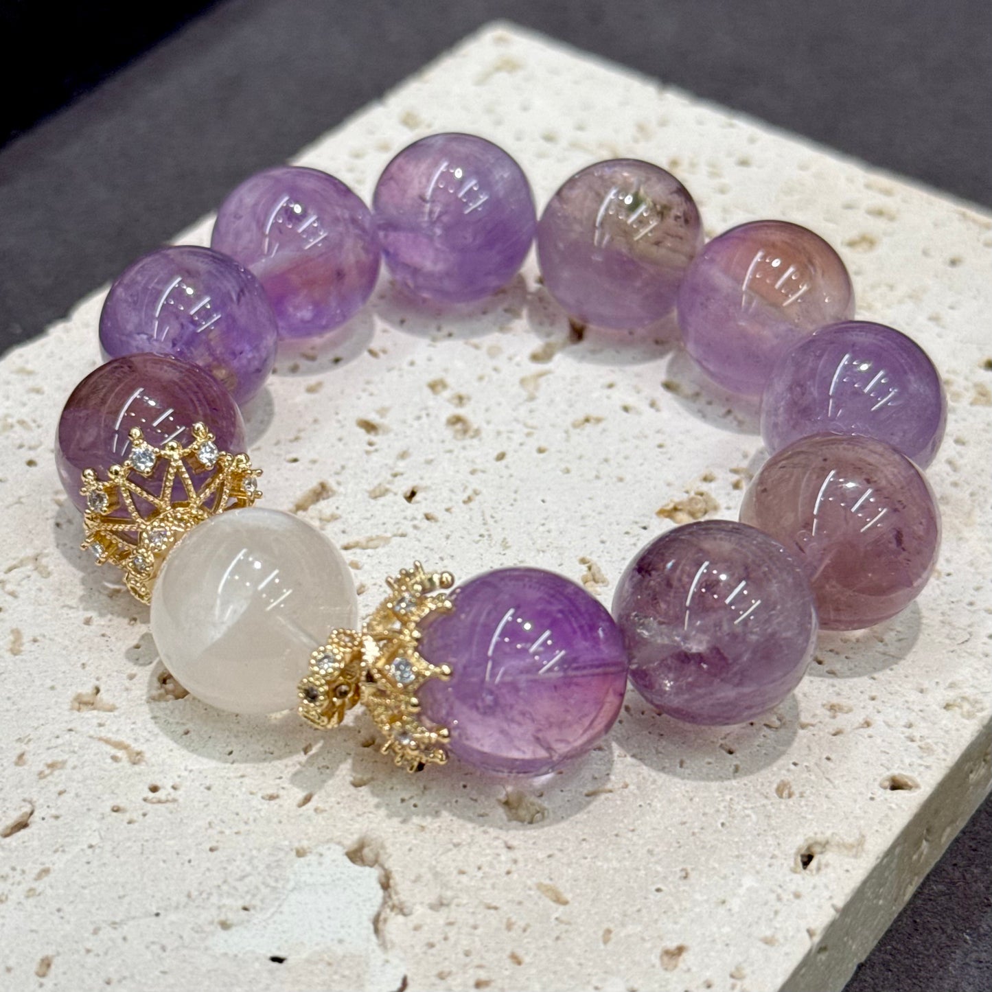 Ametrine, Amethyst, Snow Phantom Quartz Bracelet - Fortune, Career & Protection