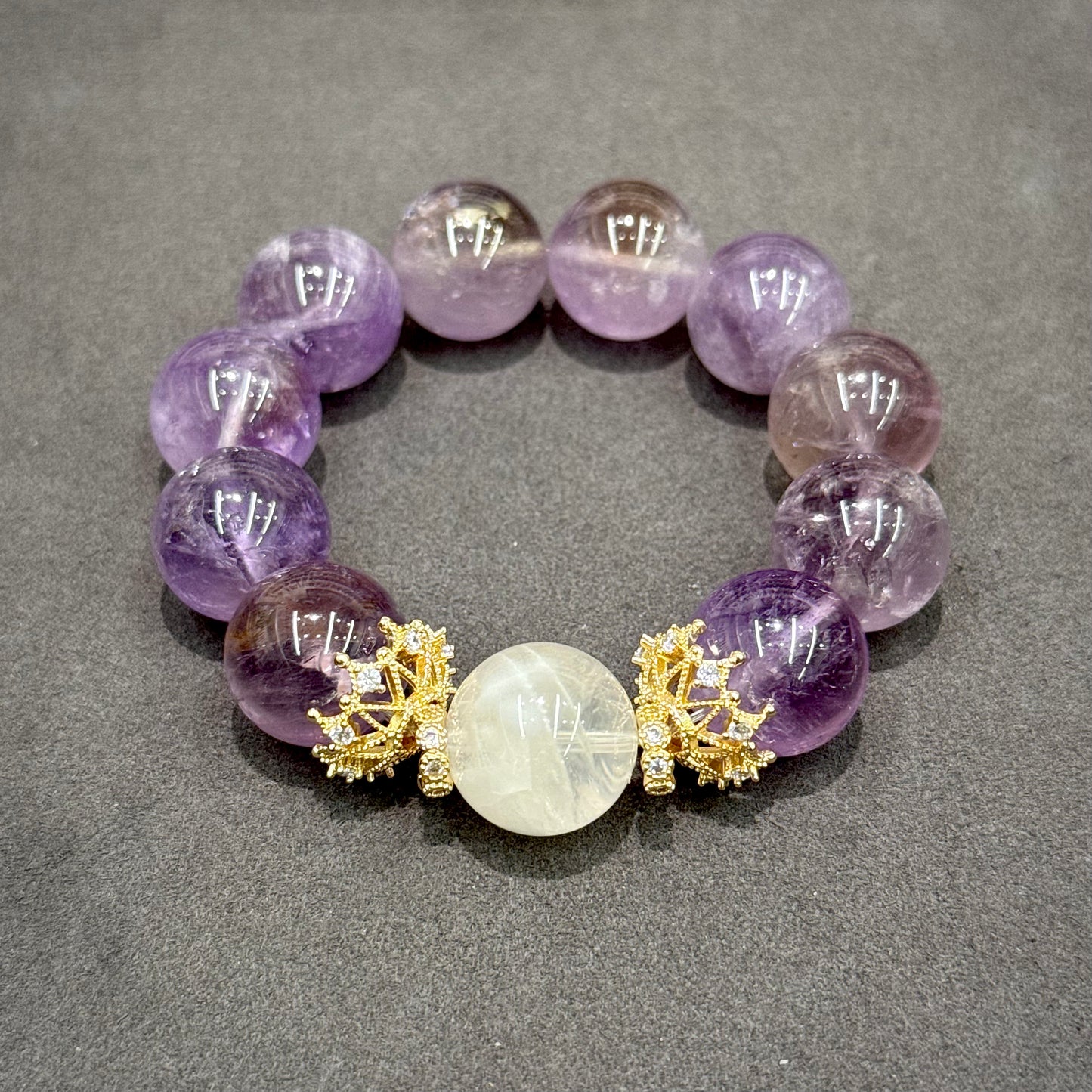 Ametrine, Amethyst, Snow Phantom Quartz Bracelet - Fortune, Career & Protection