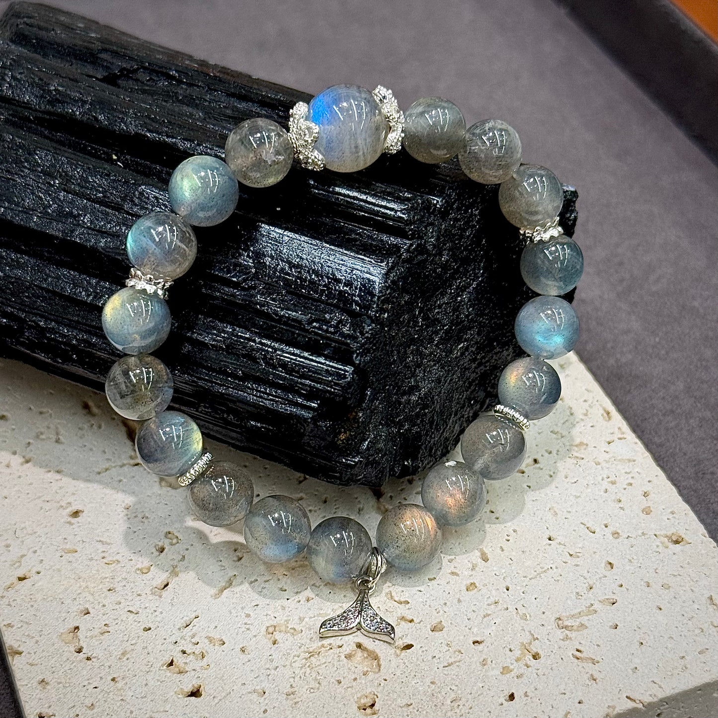 Grey Moonstone Bracelet - Luna