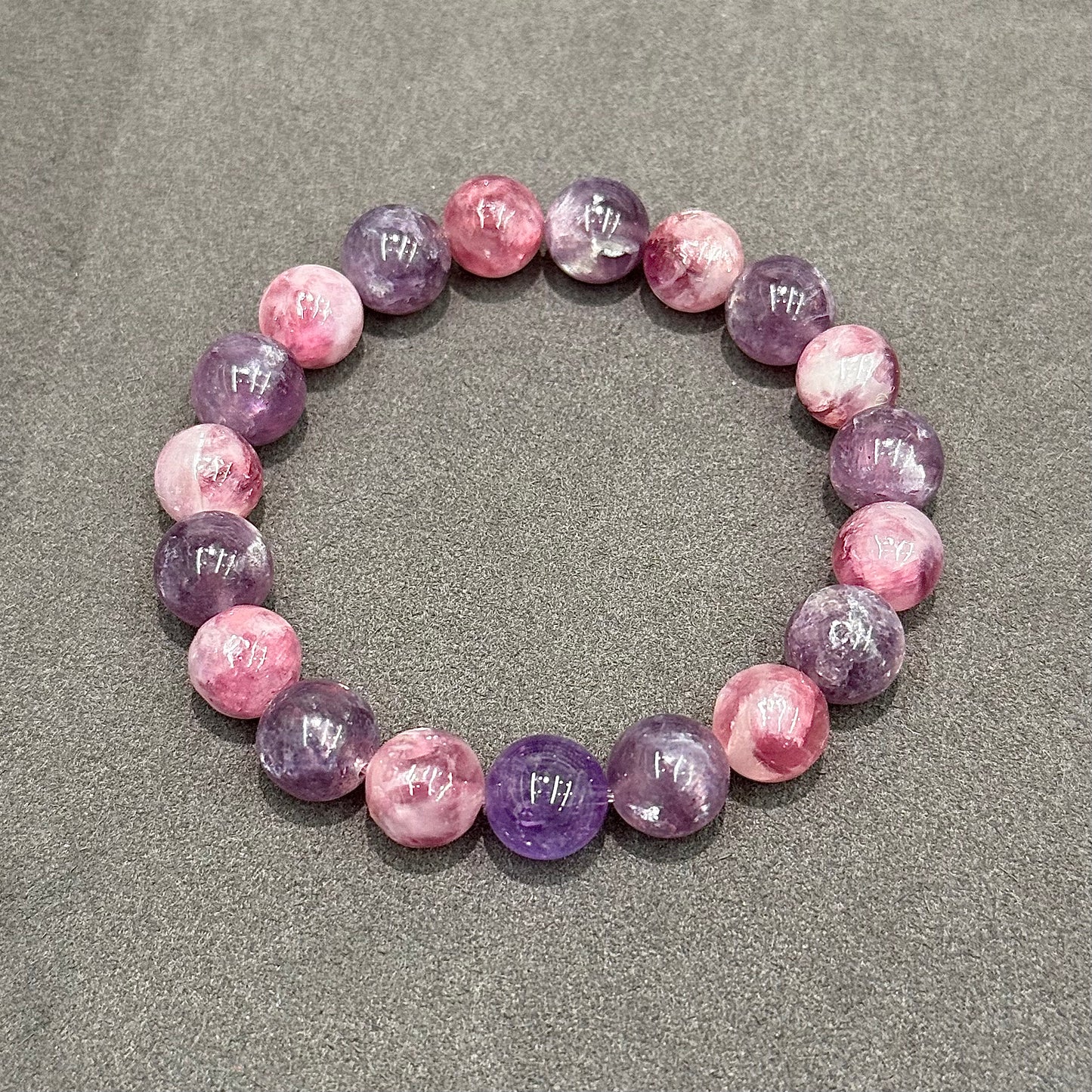 Pink Emerald, Purple Emerald & Amethyst Bracelet - Grape Aura · Love & Intuition