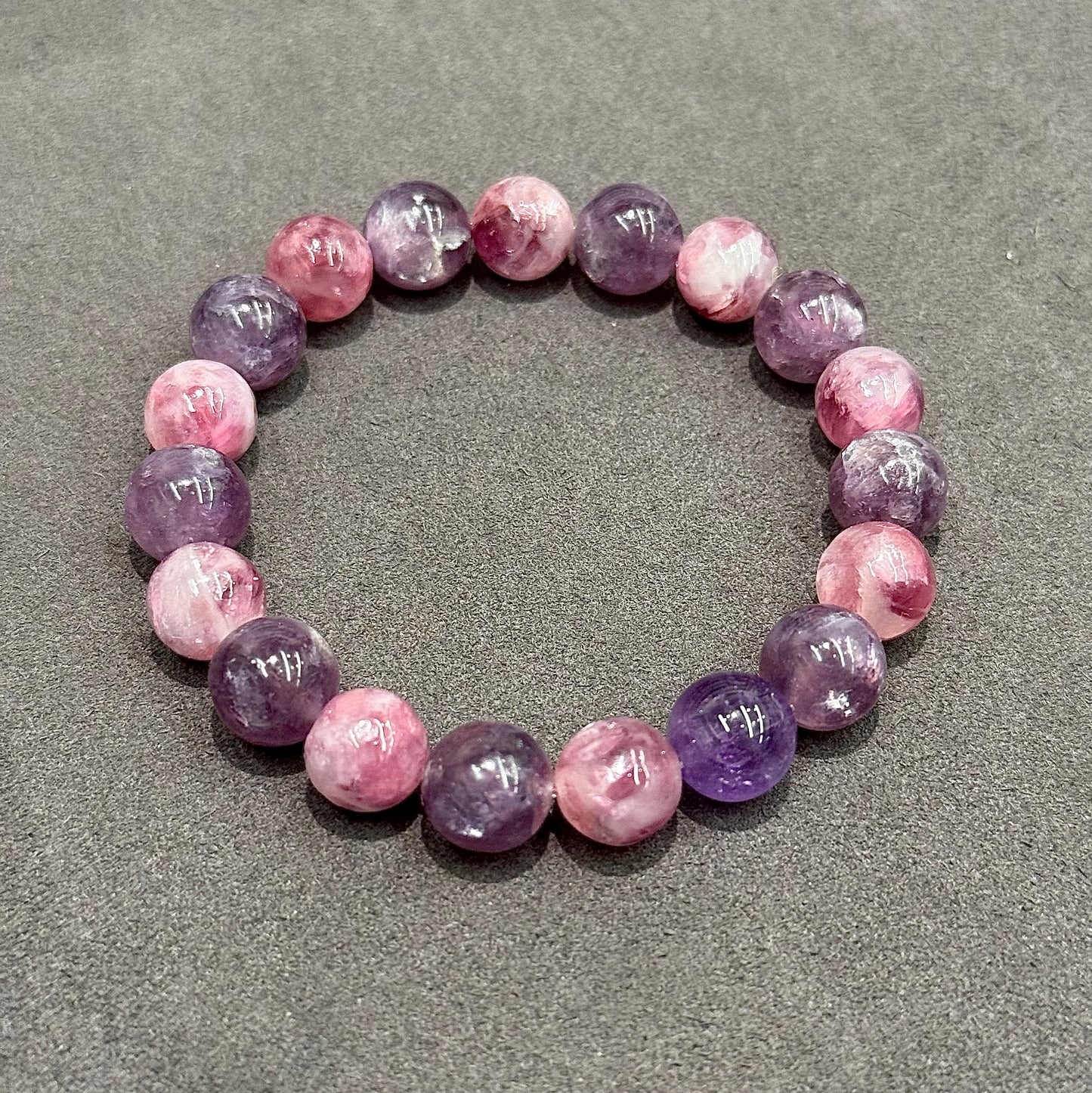 Pink Emerald, Purple Emerald & Amethyst Bracelet - Grape Aura · Love & Intuition