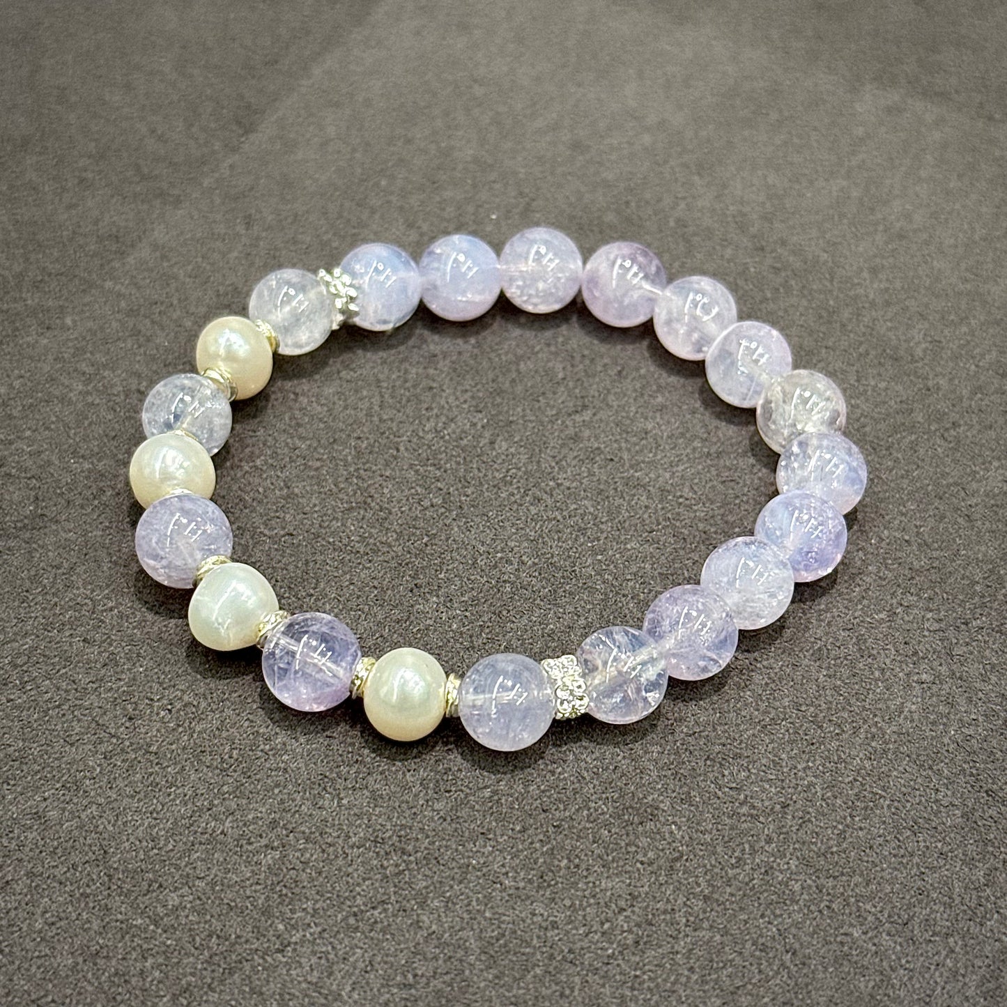 Lavender Milky Amethyst & Pearl Bracelet - Lavender Grace