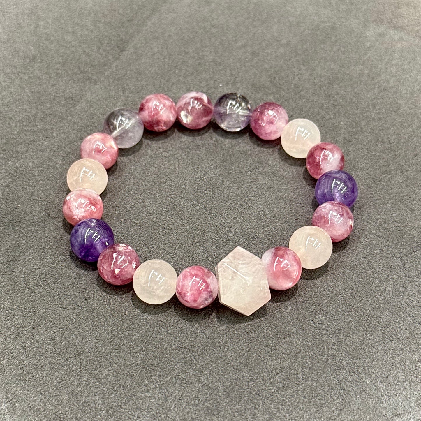Rose Quartz, Amethyst & Pink Emerald Bracelet - Blush Aura