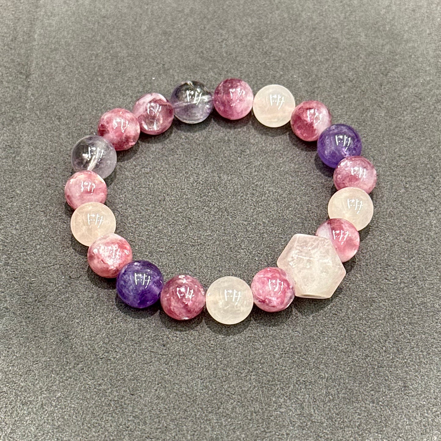 Rose Quartz, Amethyst & Pink Emerald Bracelet - Blush Aura