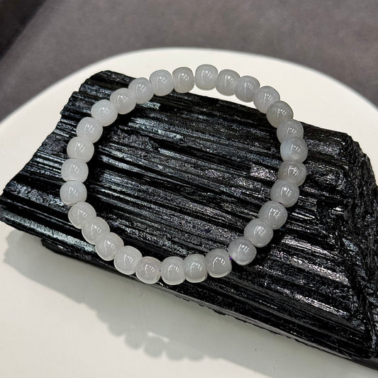 Smoky Purple Hetian Nephrite Jade Bracelet - Misty Rain 烟雨里