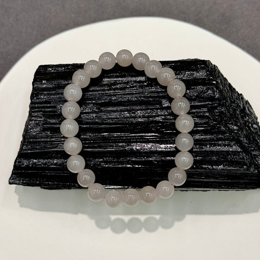 Smoky Purple Hetian Nephrite Jade Bracelet - Moon in the Mist 雾中月