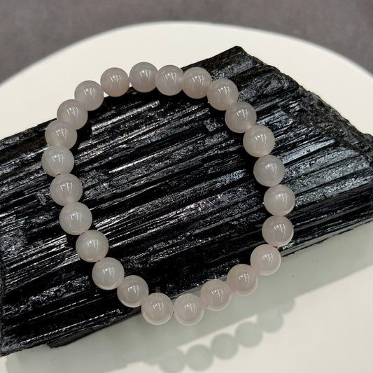 Smoky Purple Hetian Nephrite Jade Bracelet - Moon in the Mist 雾中月