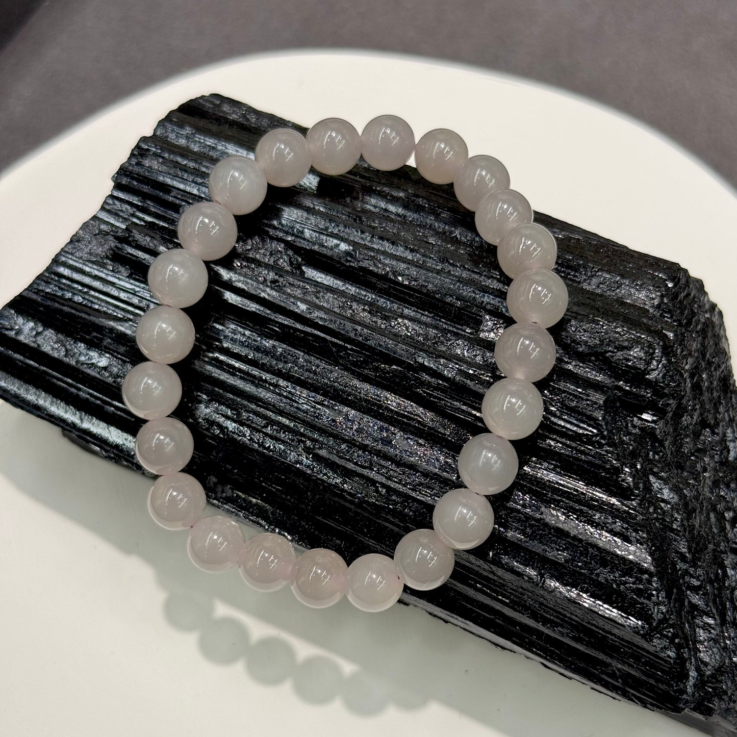 Smoky Purple Hetian Nephrite Jade Bracelet - Moon in the Mist 雾中月