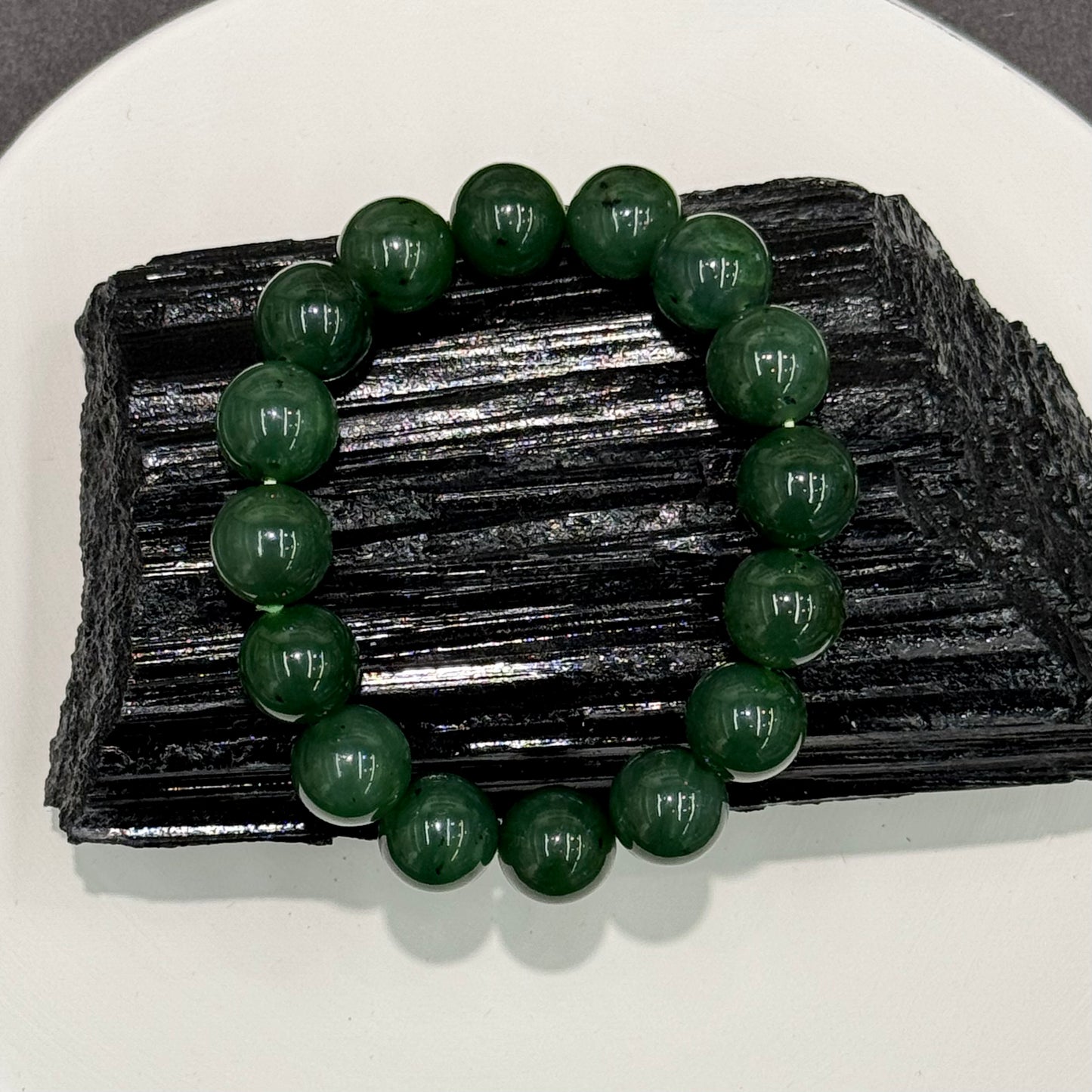 Russian Nephrite Jade Bracelet - Imperial Green 碧