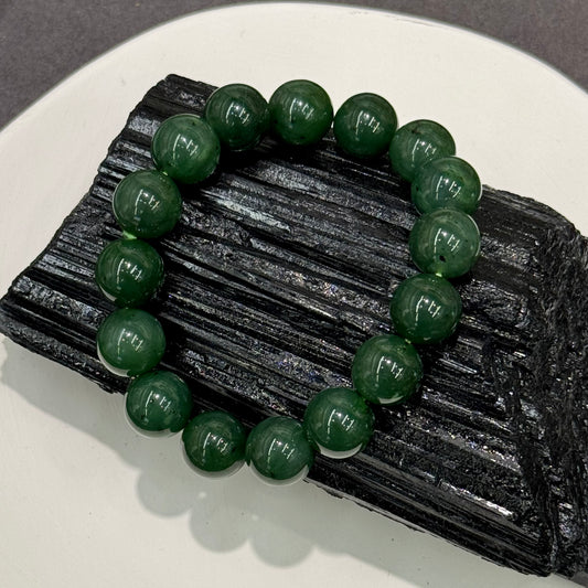 Russian Nephrite Jade Bracelet - Imperial Green 碧