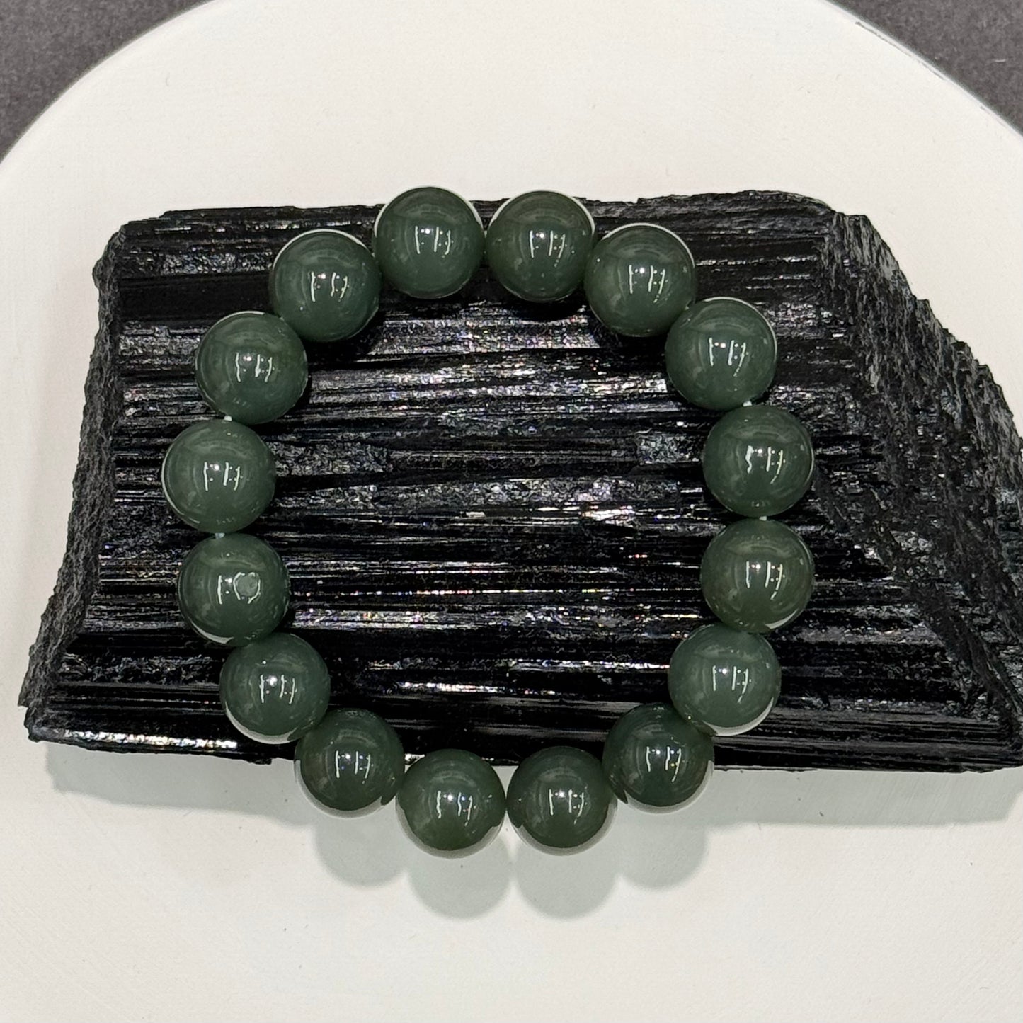 Chinese Qiemo Blue Hetian Nephrite Jade Bracelet - Ink Orchid 墨兰