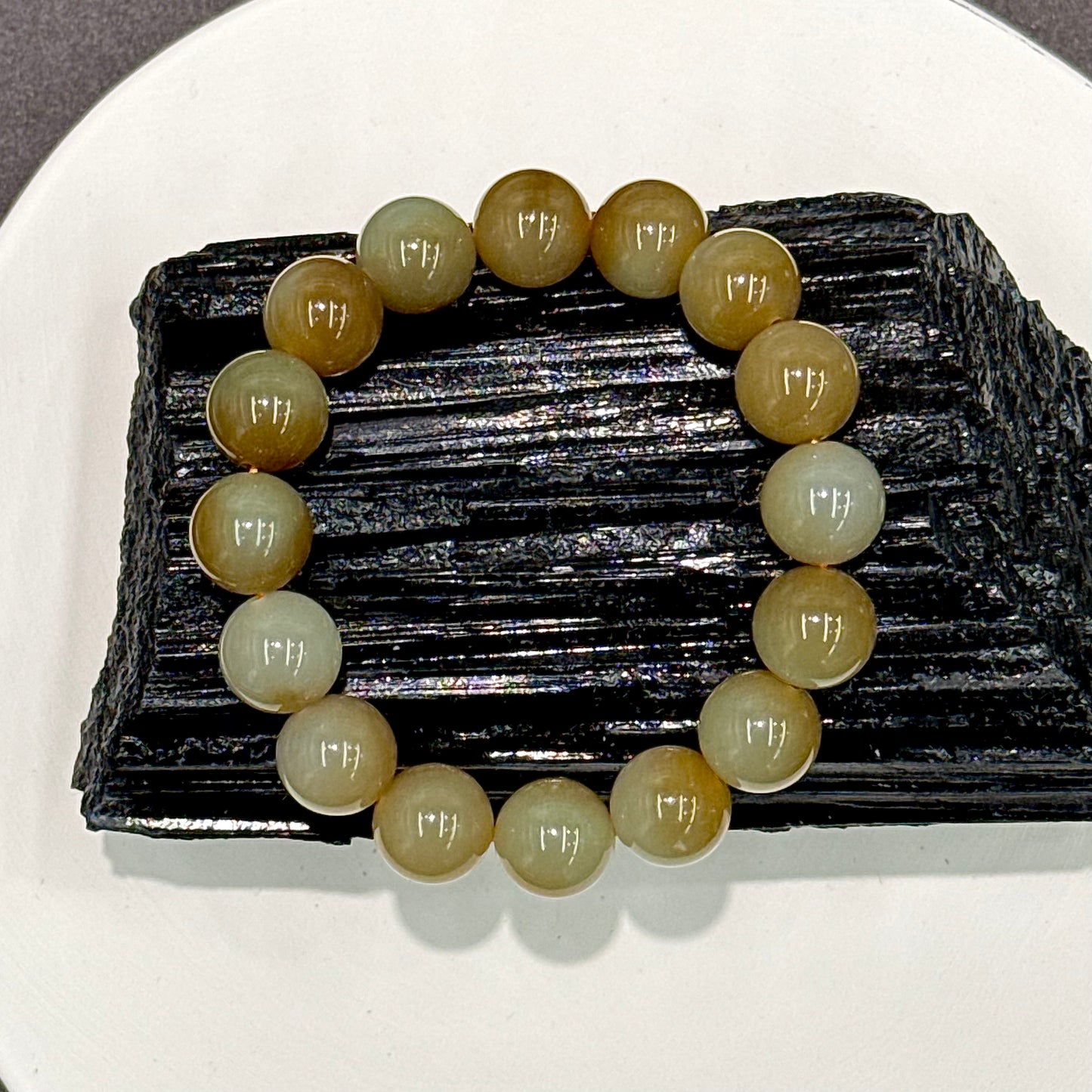 Hetian Nephrite Jade Bracelet - Caramel Nougat 焦糖布丁