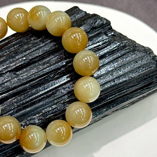 Hetian Nephrite Jade Bracelet - Caramel Nougat 焦糖布丁