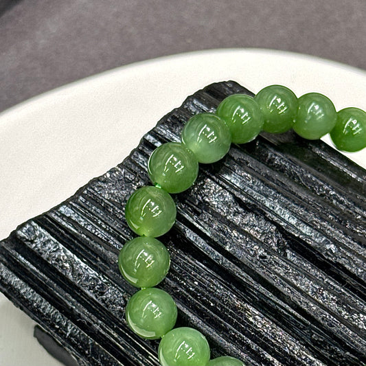 Cat’s Eye Nephrite Jade Bracelet - Green Apple 果绿