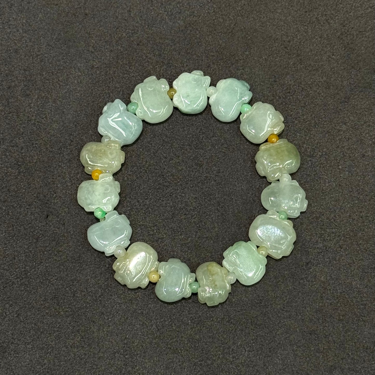 Jade Zodiac Pig Pendant Bracelet - Fortune Pig 福猪福珠