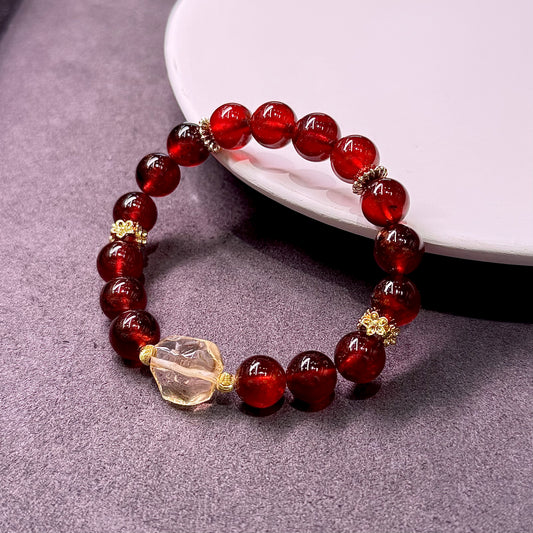 Garnet & Citrine Bracelet - Golden Ember