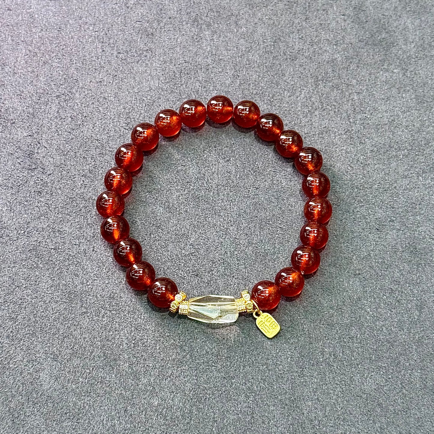 Garnet & Citrine Silver Bracelet - Golden Flame