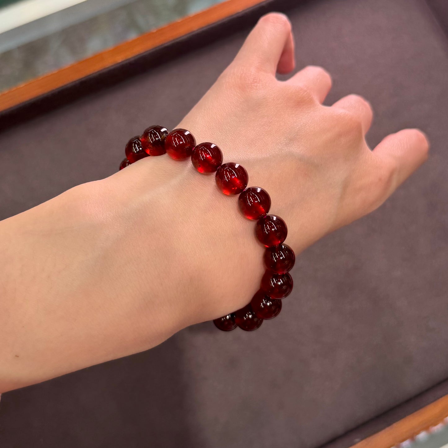Wine Red Garnet Bracelet - Crimson Merlot