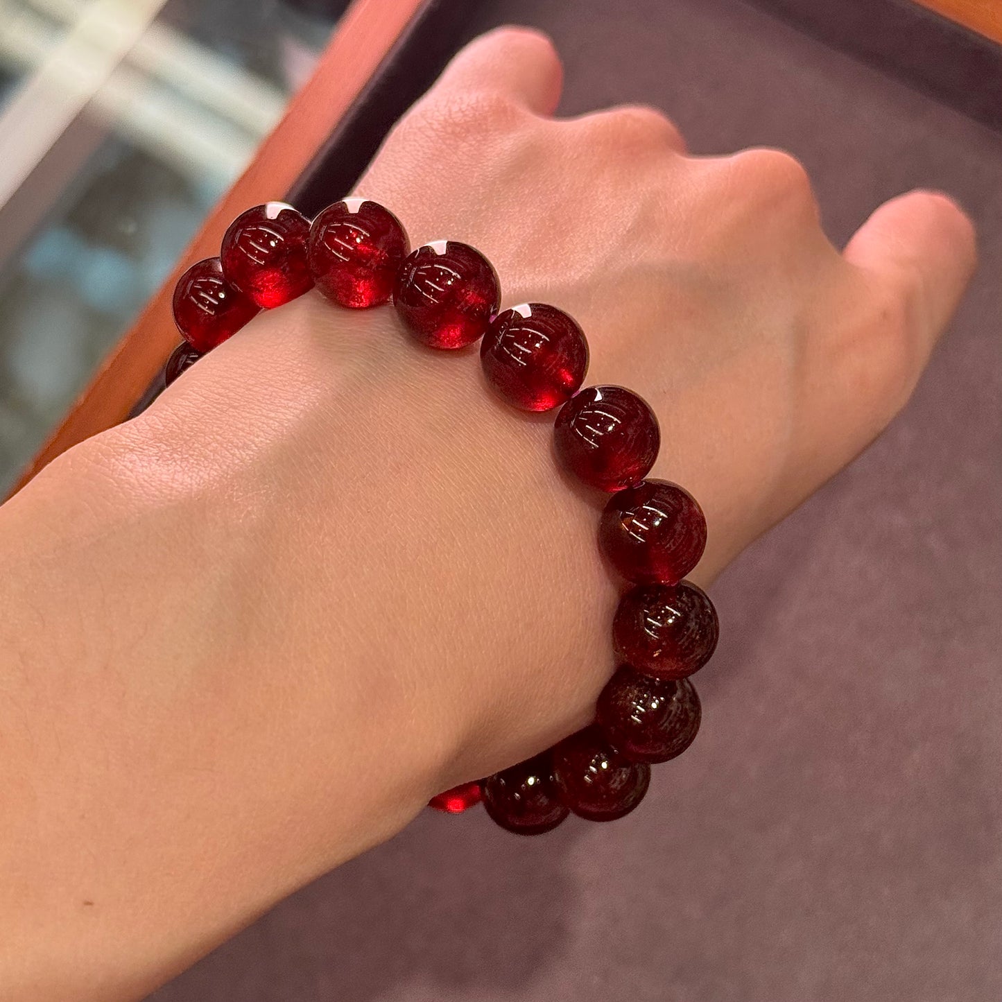 Wine Red Garnet Bracelet - Vintage Merlot