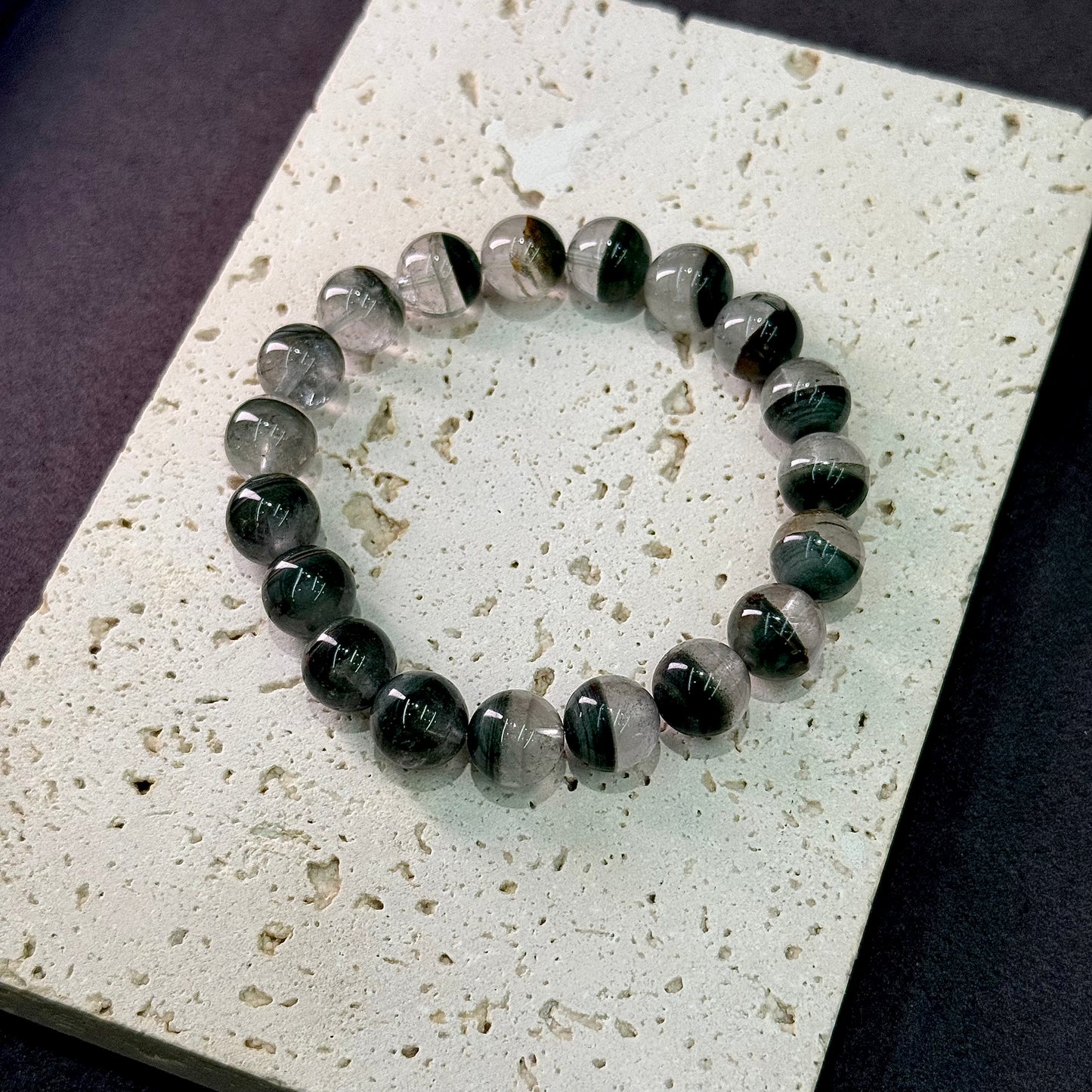 Green Phantom Quartz Bracelet - Emerald Treasure Bowl