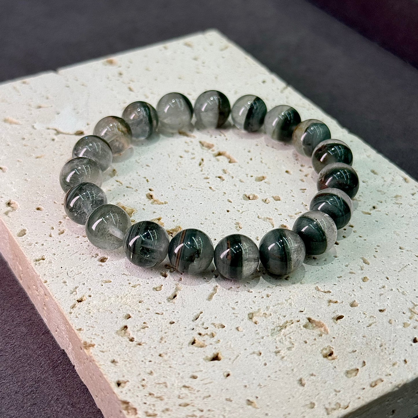 Green Phantom Quartz Bracelet - Emerald Treasure Bowl