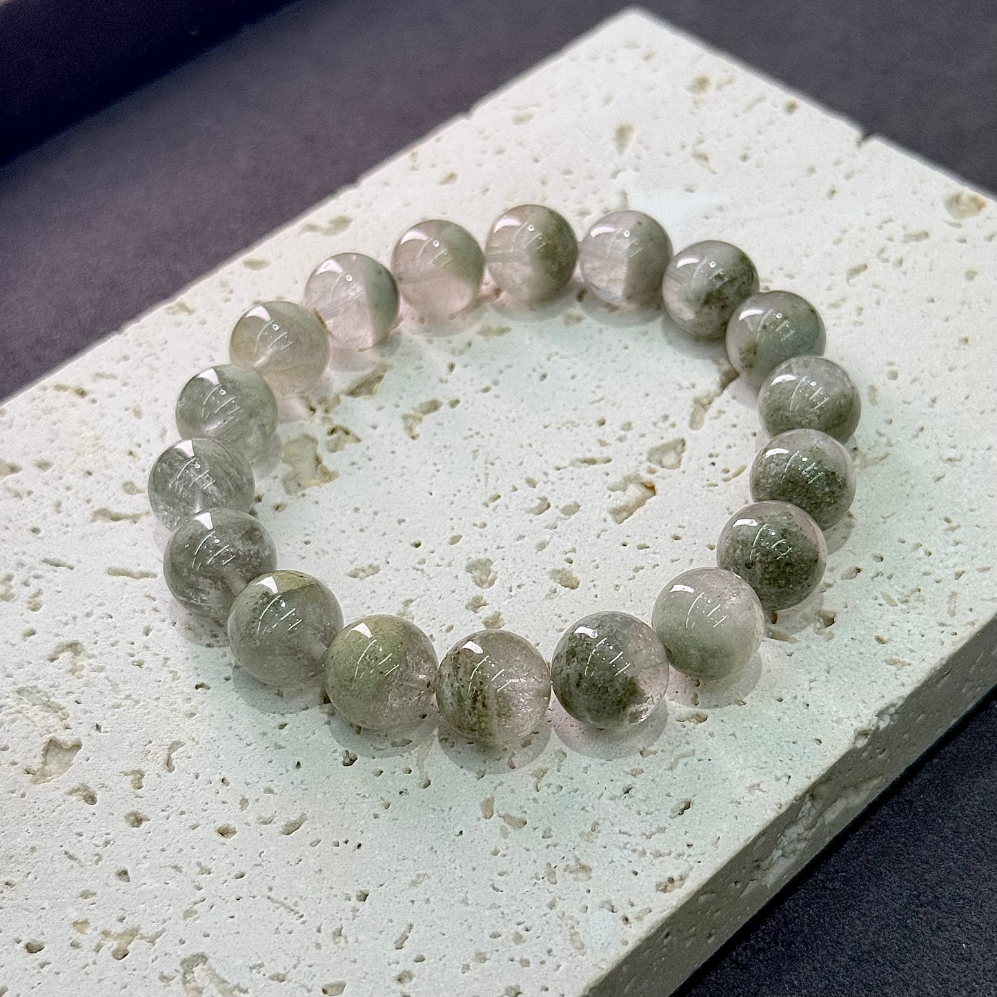 Green Phantom Quartz Bracelet - Matcha Treasure Bowl