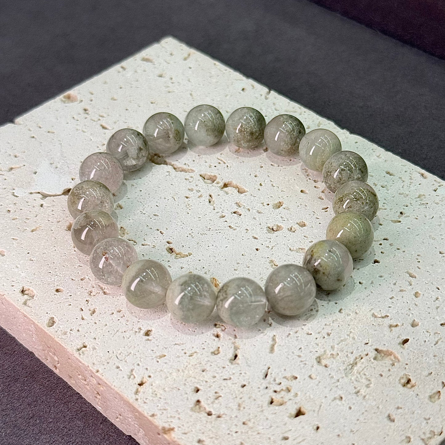 Green Phantom Quartz Bracelet - Matcha Treasure Bowl