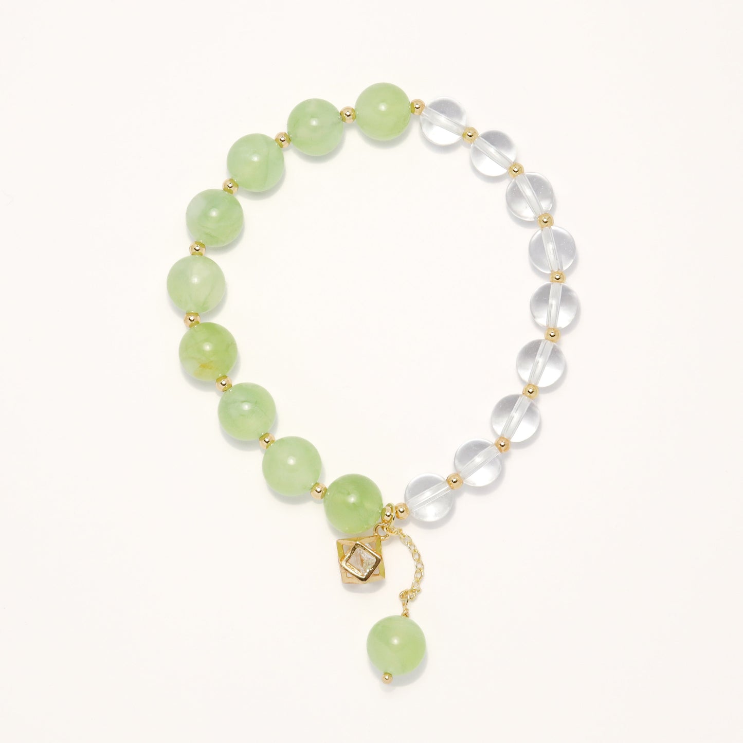 Summer Breeze - Prehnite & Clear Quartz Bracelet