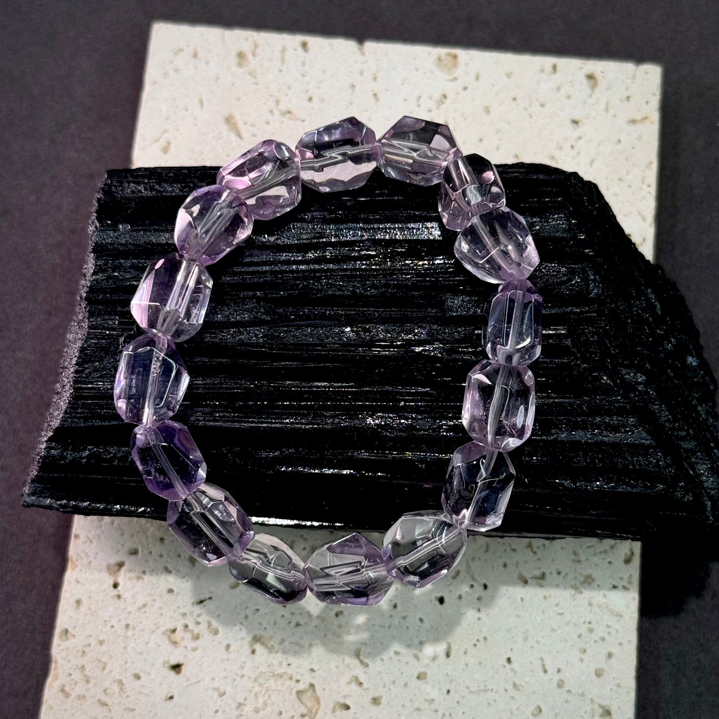 Faceted Amethyst Bracelet 紫水晶钻切随型 - Violet Radiance 紫曜流光