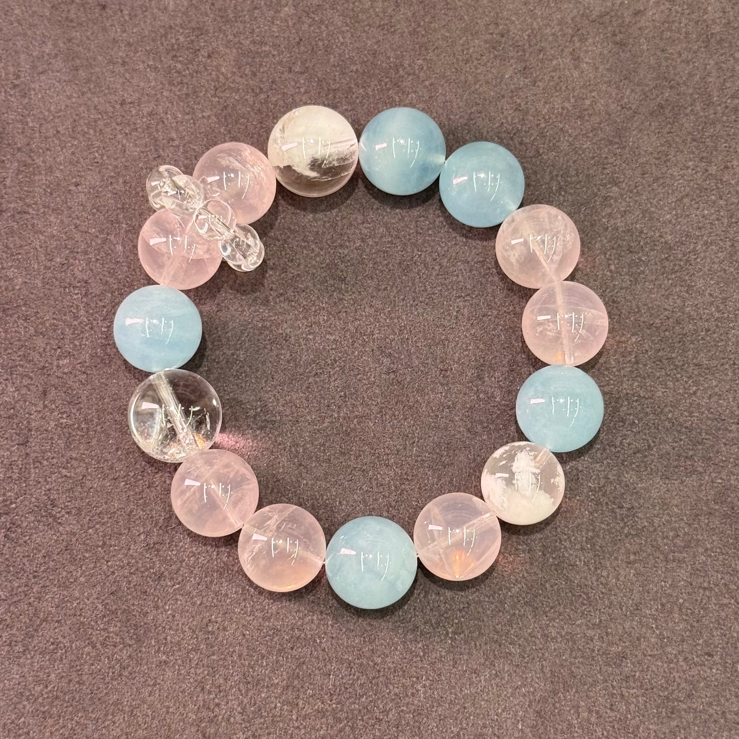 Crystal Garden Bracelet 海蓝宝&粉晶&雪花幽灵多宝- Blossom Skies 花语晴空