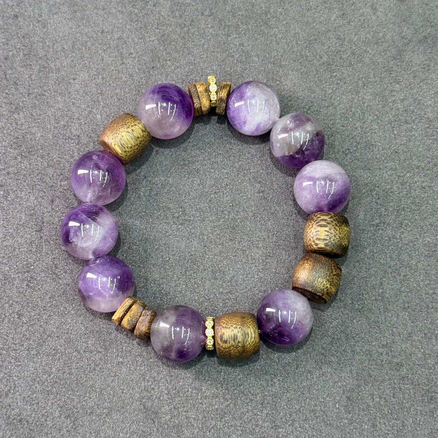 Lavender Amethyst & Agarwood Bracelet 薰衣草紫水晶&沉香木- Lavender Serenity 紫韵沉香