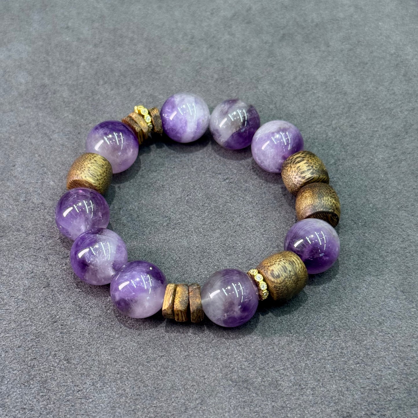 Lavender Amethyst & Agarwood Bracelet 薰衣草紫水晶&沉香木- Lavender Serenity 紫韵沉香