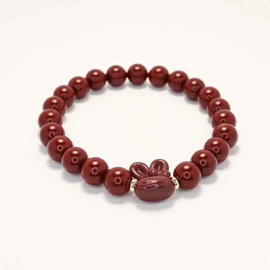 Fortune Rabbit - Meditate Cinnabar Bracelet