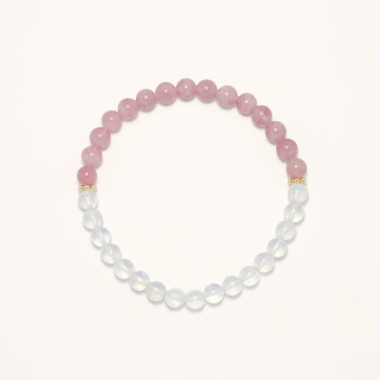 Pink Night - Rose Quartz & Moonstone Bracelet