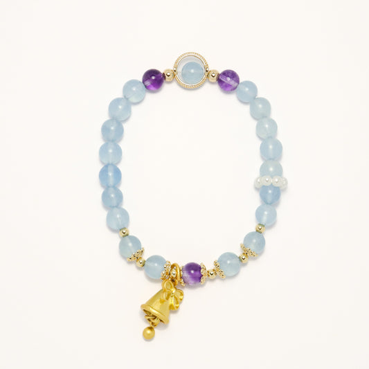 Love U From Distant I - Aquamarine & Amethyst Bracelet