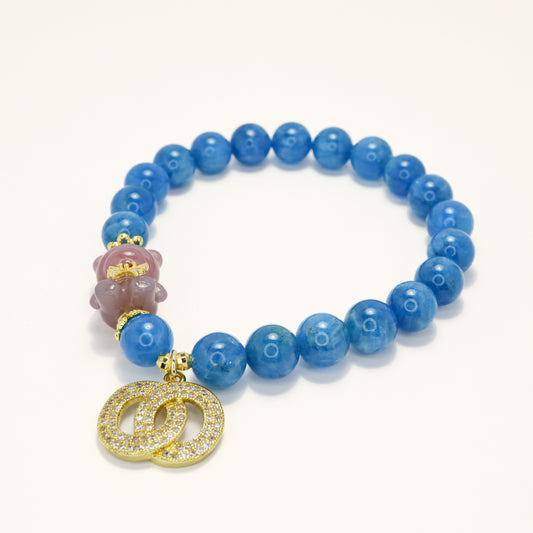 Bear Hug - Blue Apatite & Agate Bracelet