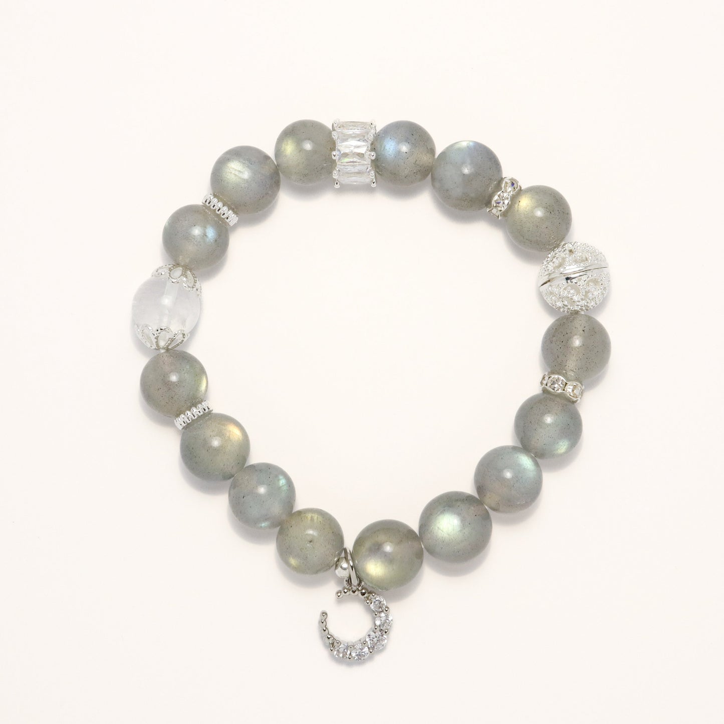 Lights in the Dark - Grey Moonstone Bracelet