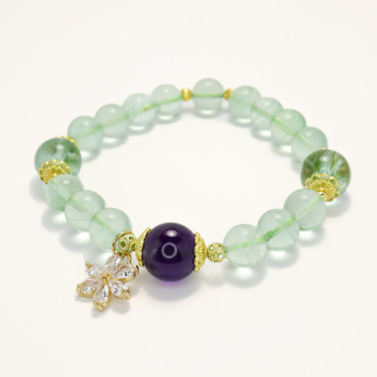 Queen Forest - Green Fluorite & Amethyst Bracelet