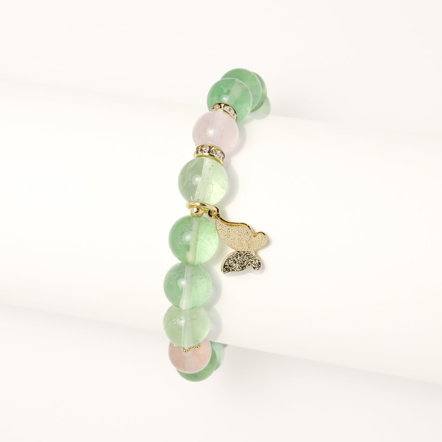 Butterfly Fairy - Green Fluorite & Rose Quartz Bracelet