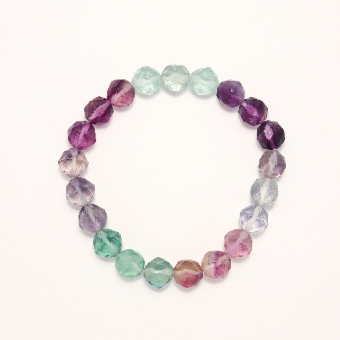 The Color of The World II - Diamond Cut Multicolor Fluorite Bracelet