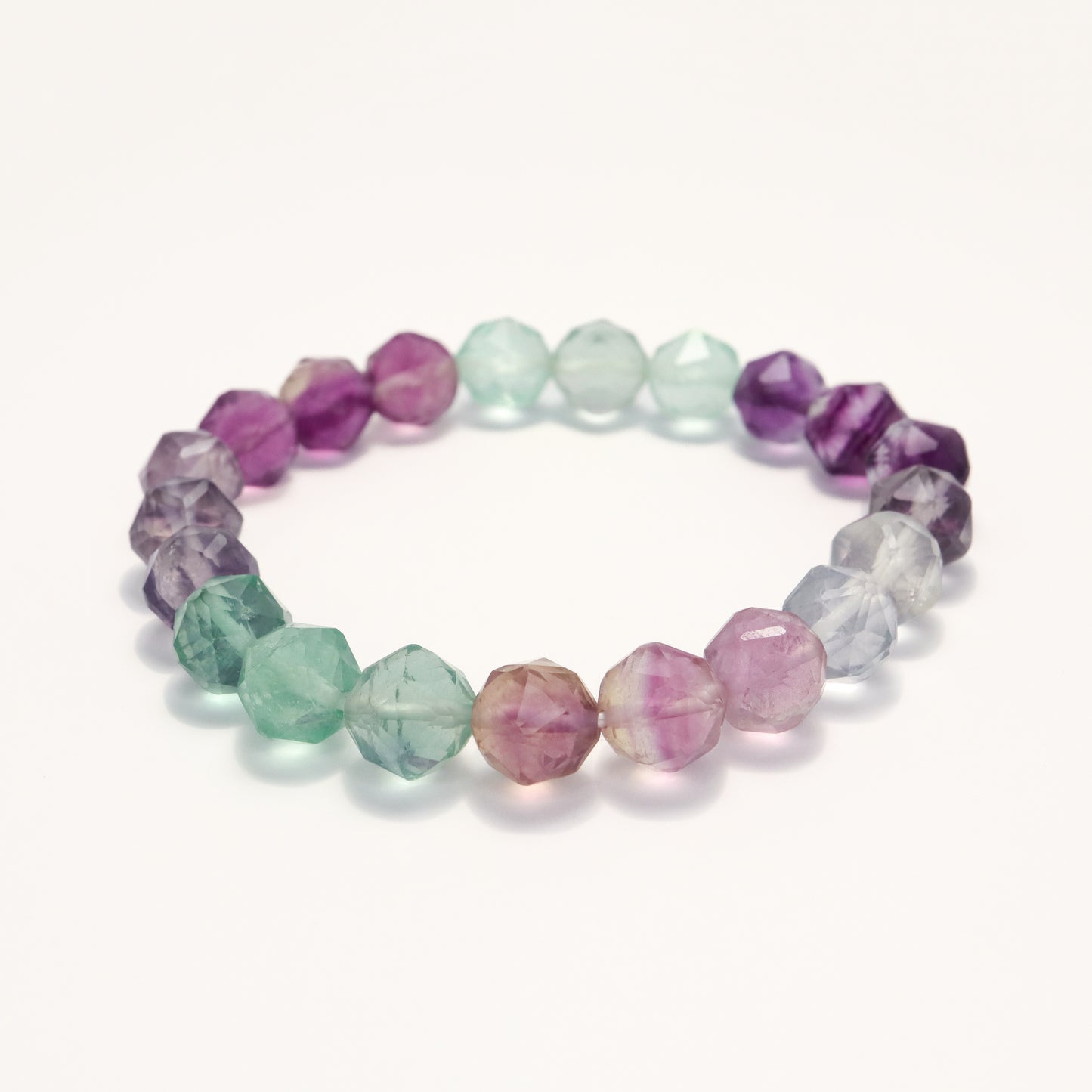 The Color of The World II - Diamond Cut Multicolor Fluorite Bracelet