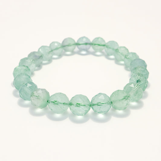 Spring Field - Diamond Cut Green Fluorite Bracelet