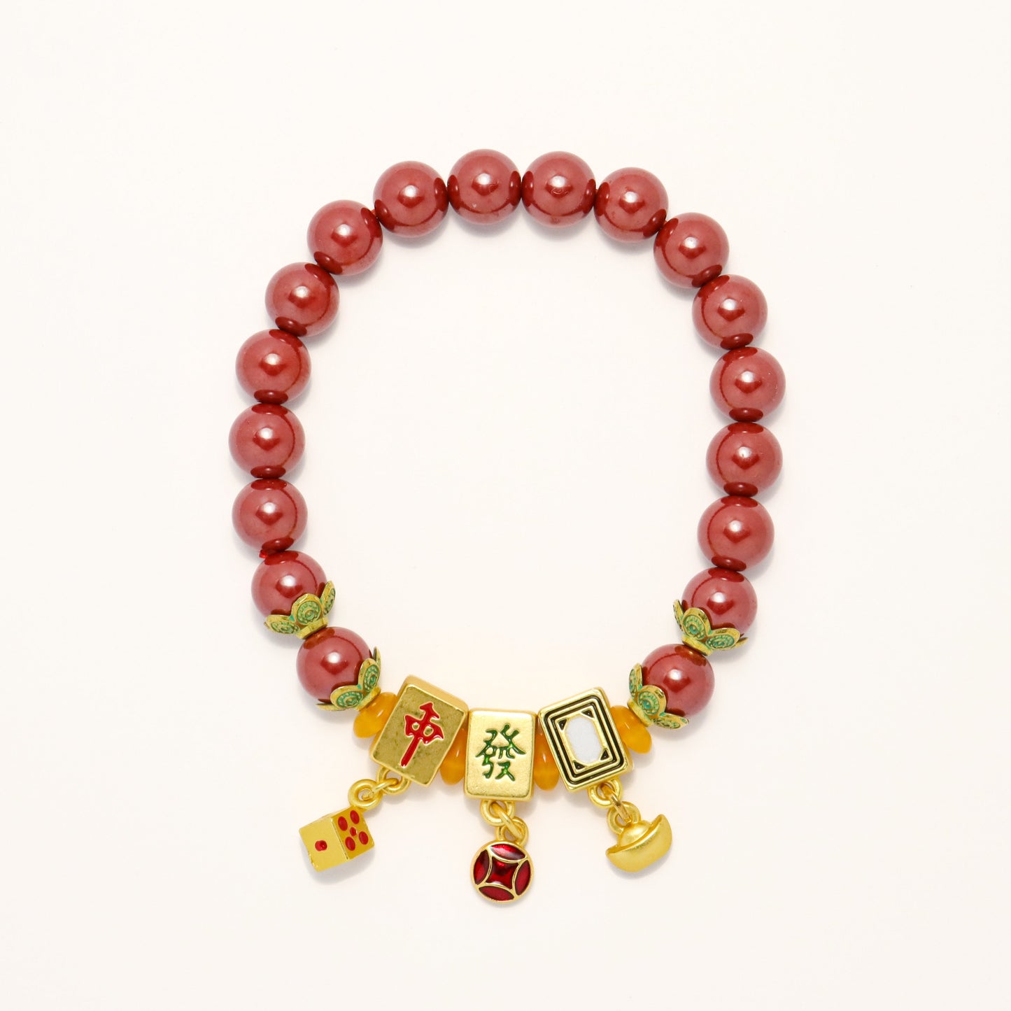 Mahjong Lucky Charm - High Grade Imperial Cinnabar Bracelet