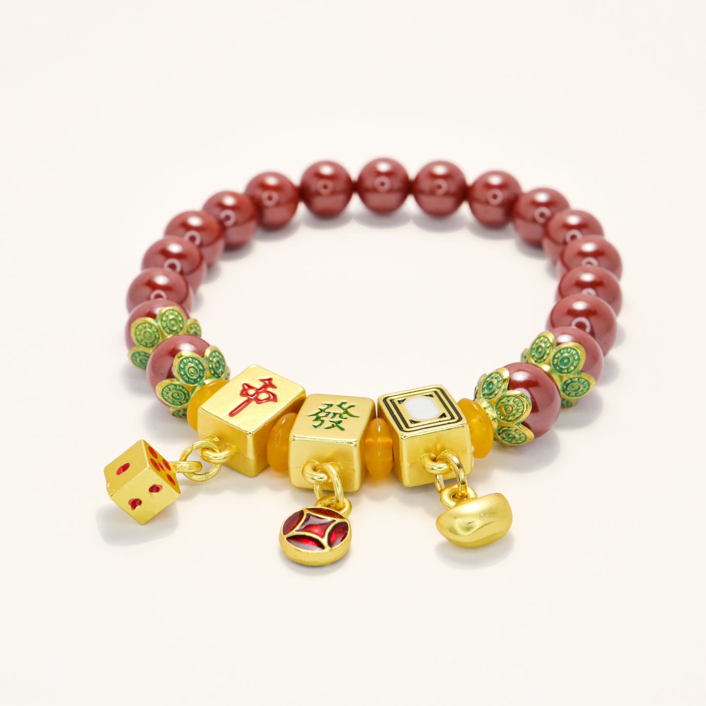 Mahjong Lucky Charm - High Grade Imperial Cinnabar Bracelet