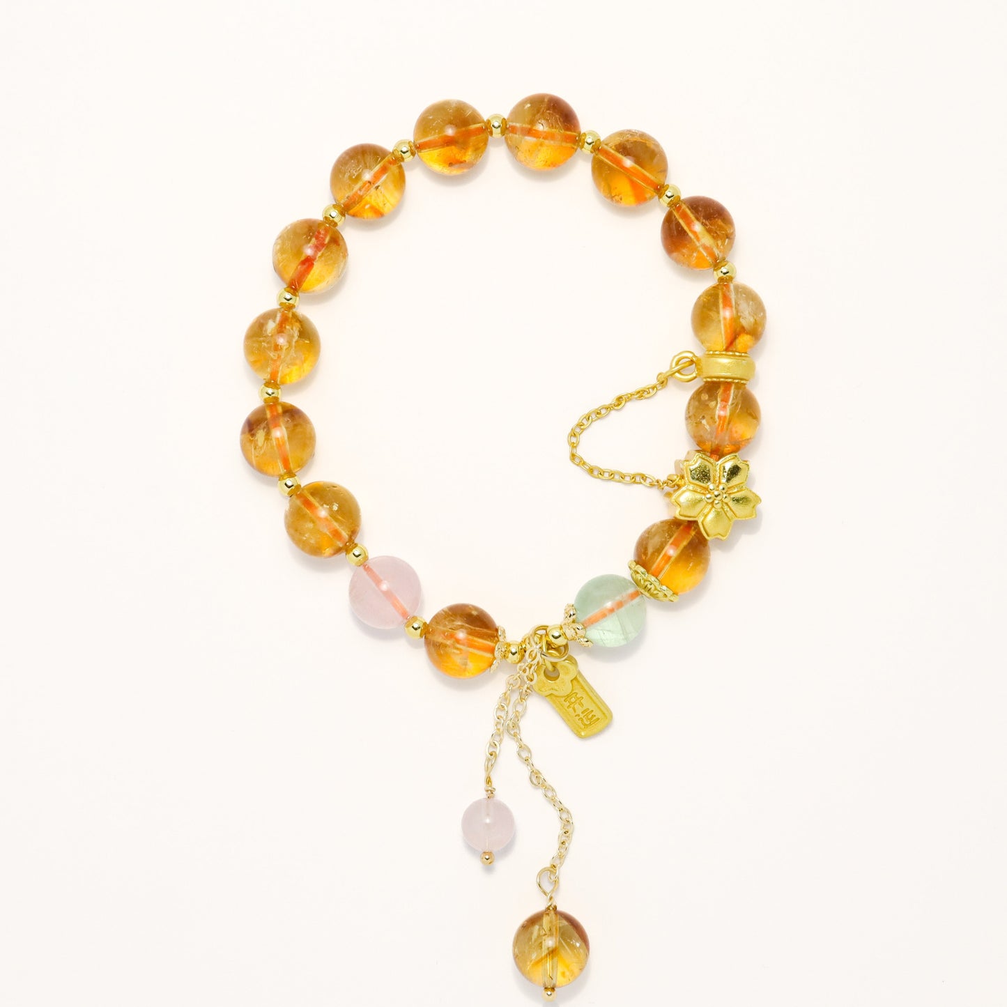 Golden Super Luck - Rose Quartz & Citrine Bracelet