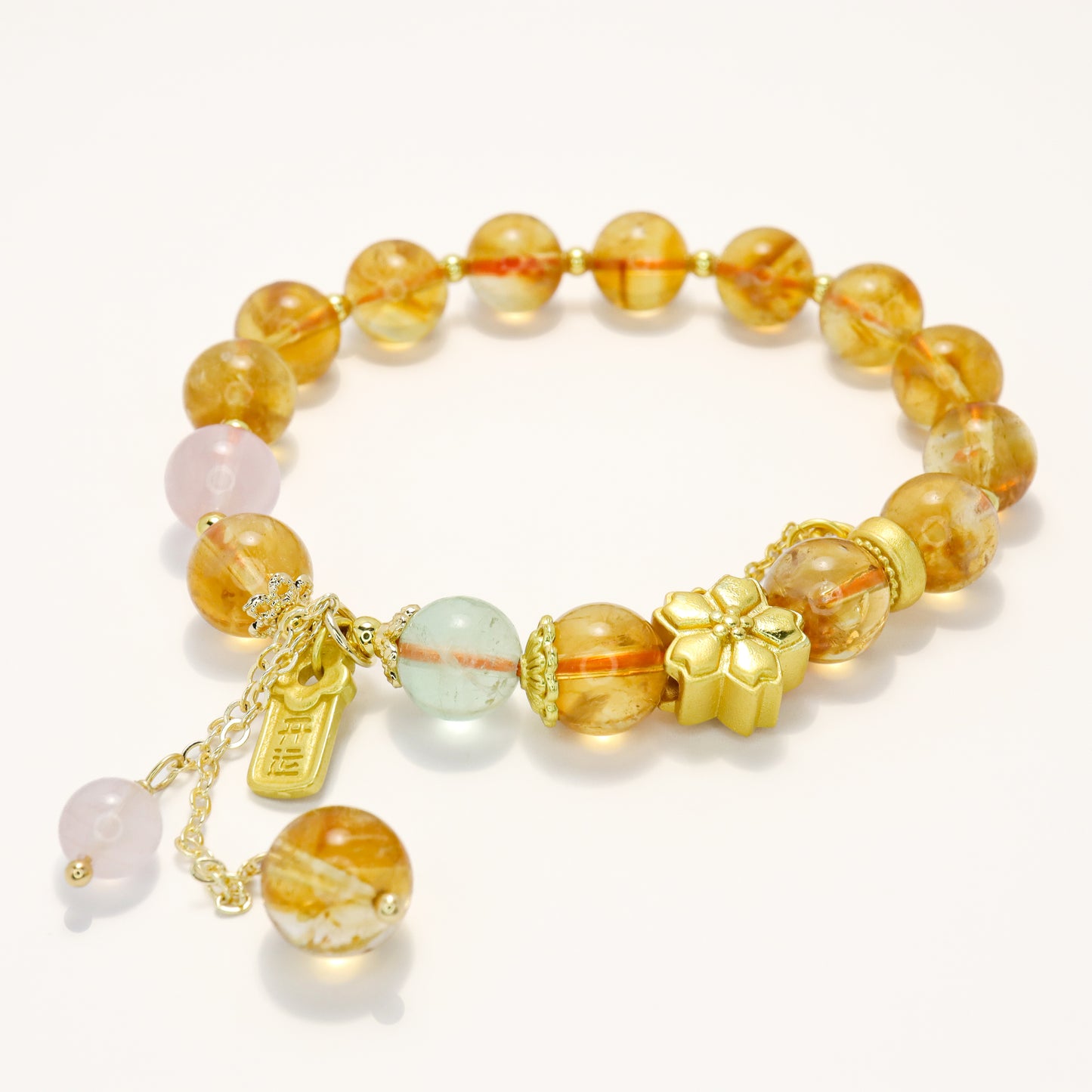 Golden Super Luck - Rose Quartz & Citrine Bracelet