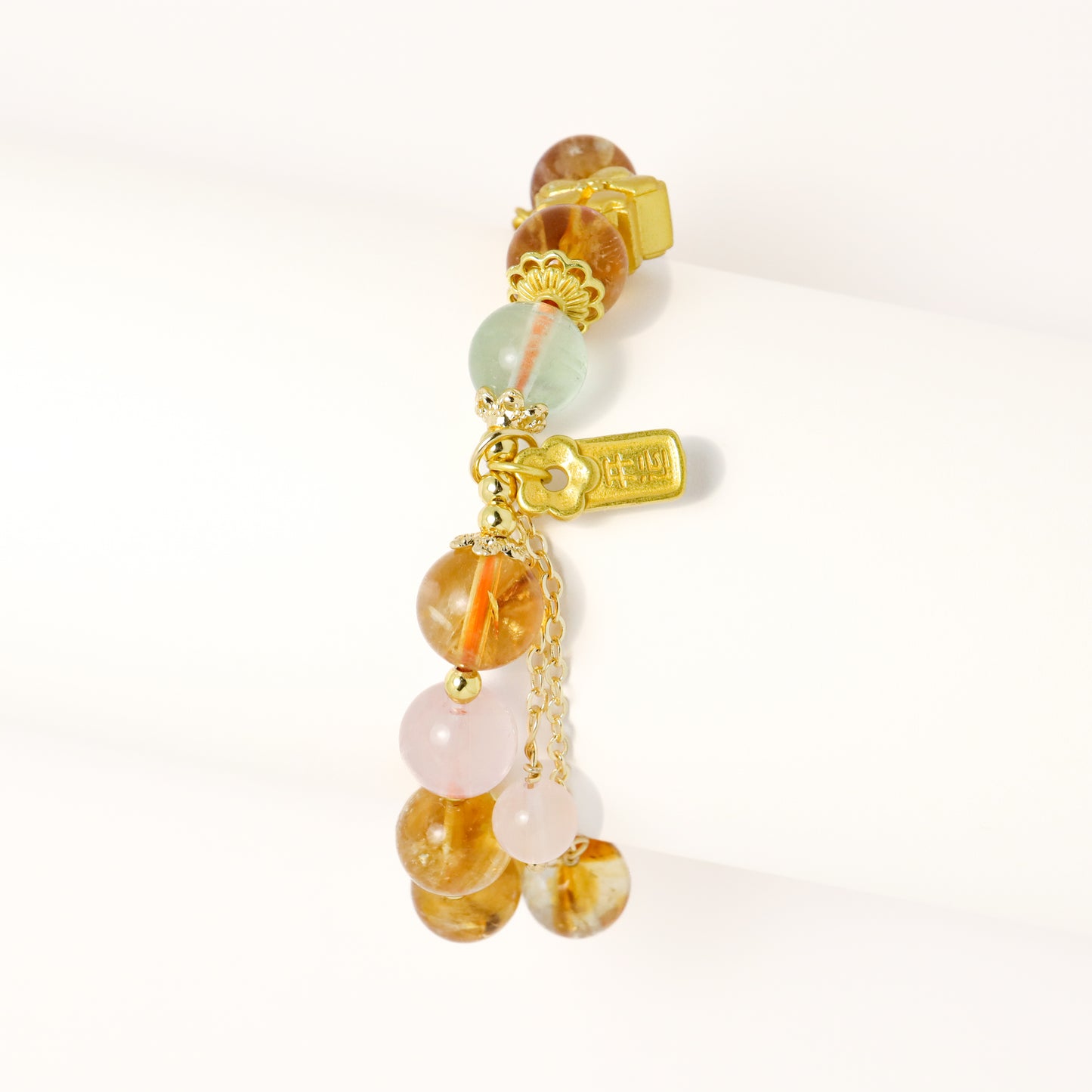 Golden Super Luck - Rose Quartz & Citrine Bracelet