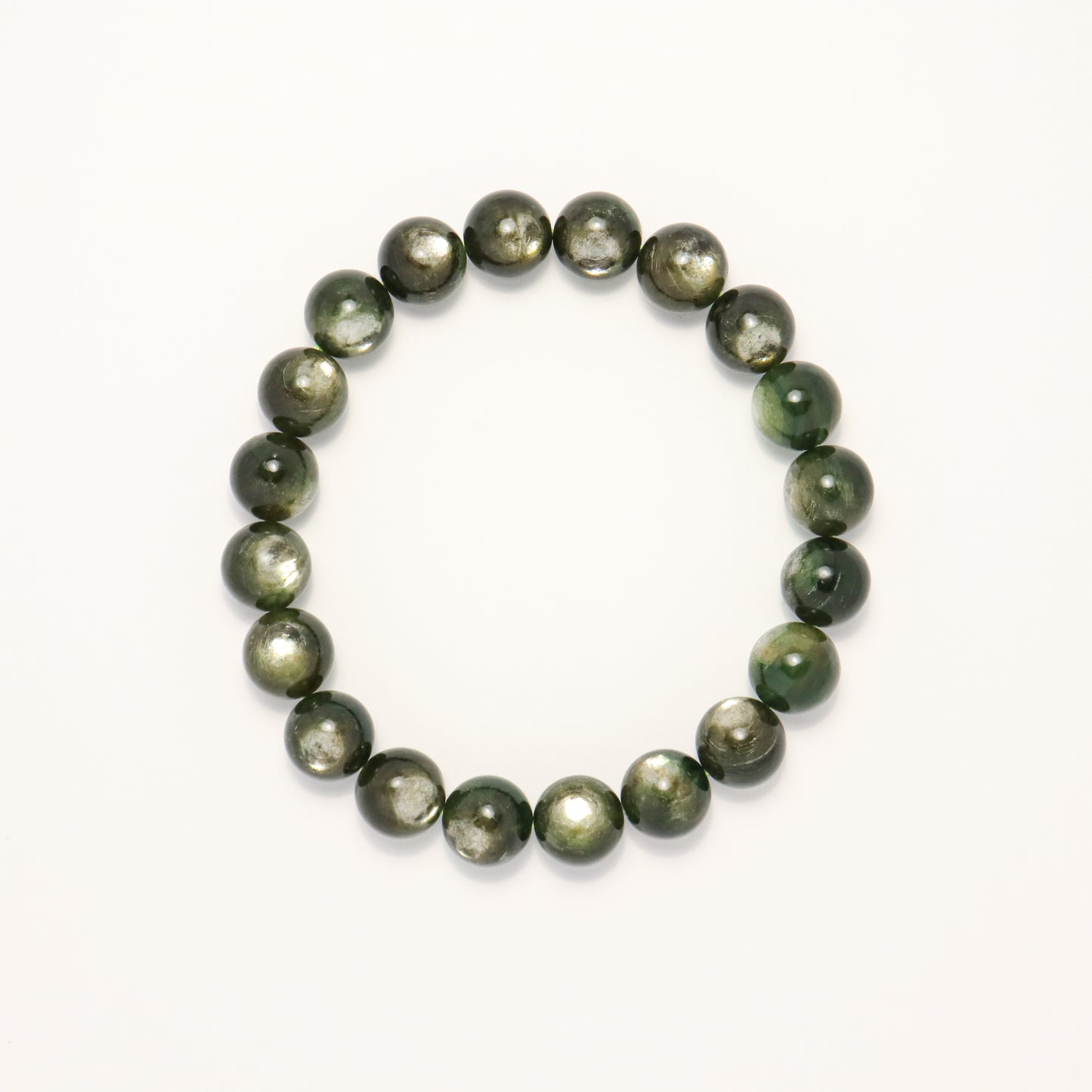 Green Supreme - High Grade Cat Eye Green Lepidolite Bracelet